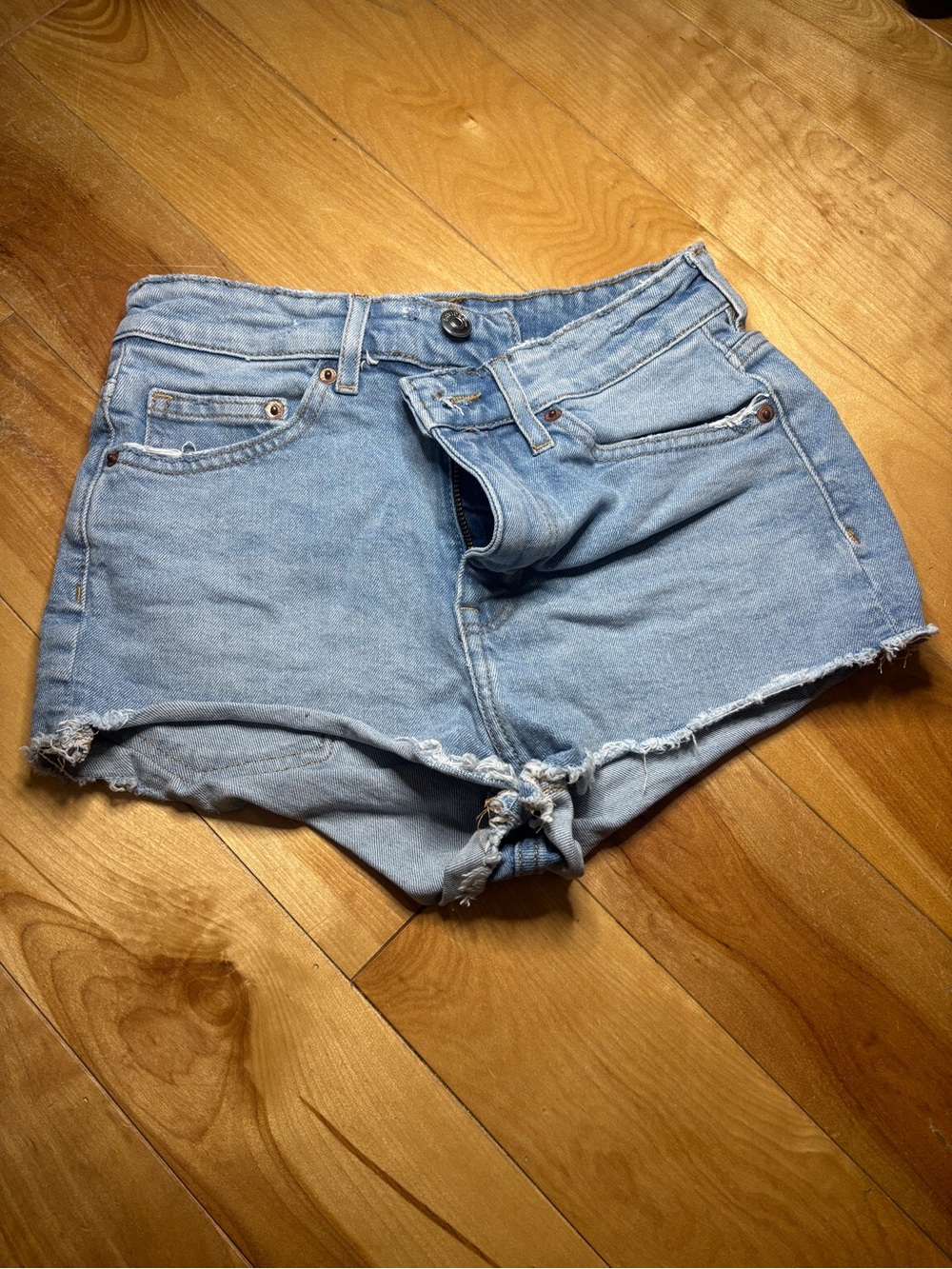 Divided Light Blue Denim Cutoff Shorts
